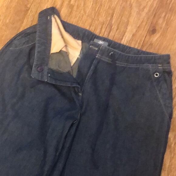 J. Jill Blue Tie Front Denim Trouser Pant Jeans Size 6P (Petite 6) - Picture 5 of 10